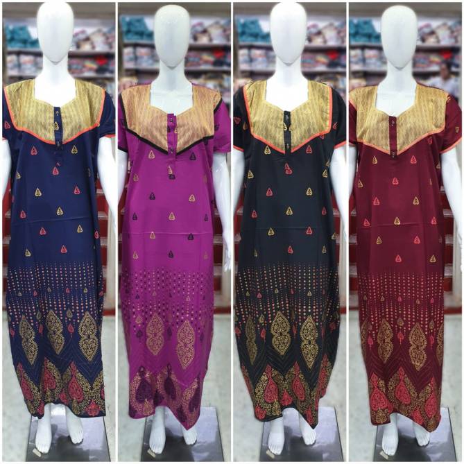 Gold 01 Casual Night Wear Cotton Printed Nighty Collection